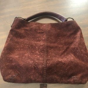 Lucky hobo suede leather handbag